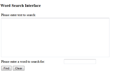 Simple word search interface